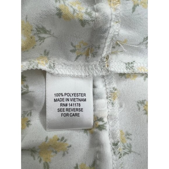 Kirious White Floral Smocked Crop Top 100% Polyester Size Large - Picture 9 of 9